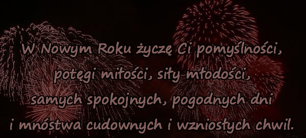 Kolorowe fajerwerki z życzeniami na nowy rok